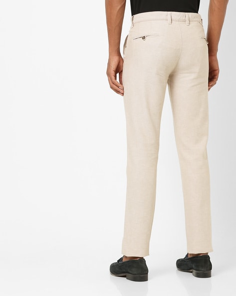 Buy CAVALLO by Linen Club Green Slim Fit Flat Front Trousers for Mens  Online  Tata CLiQ