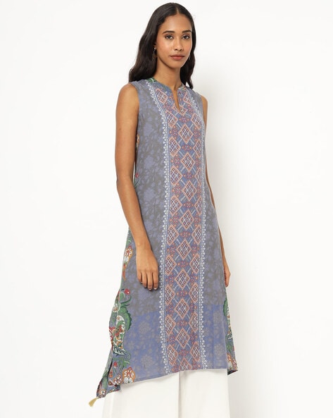 Printed Sleeveless A-line Kurta