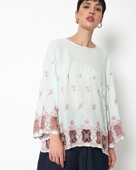 Gipsy Embroidered Tunic with Pintucks