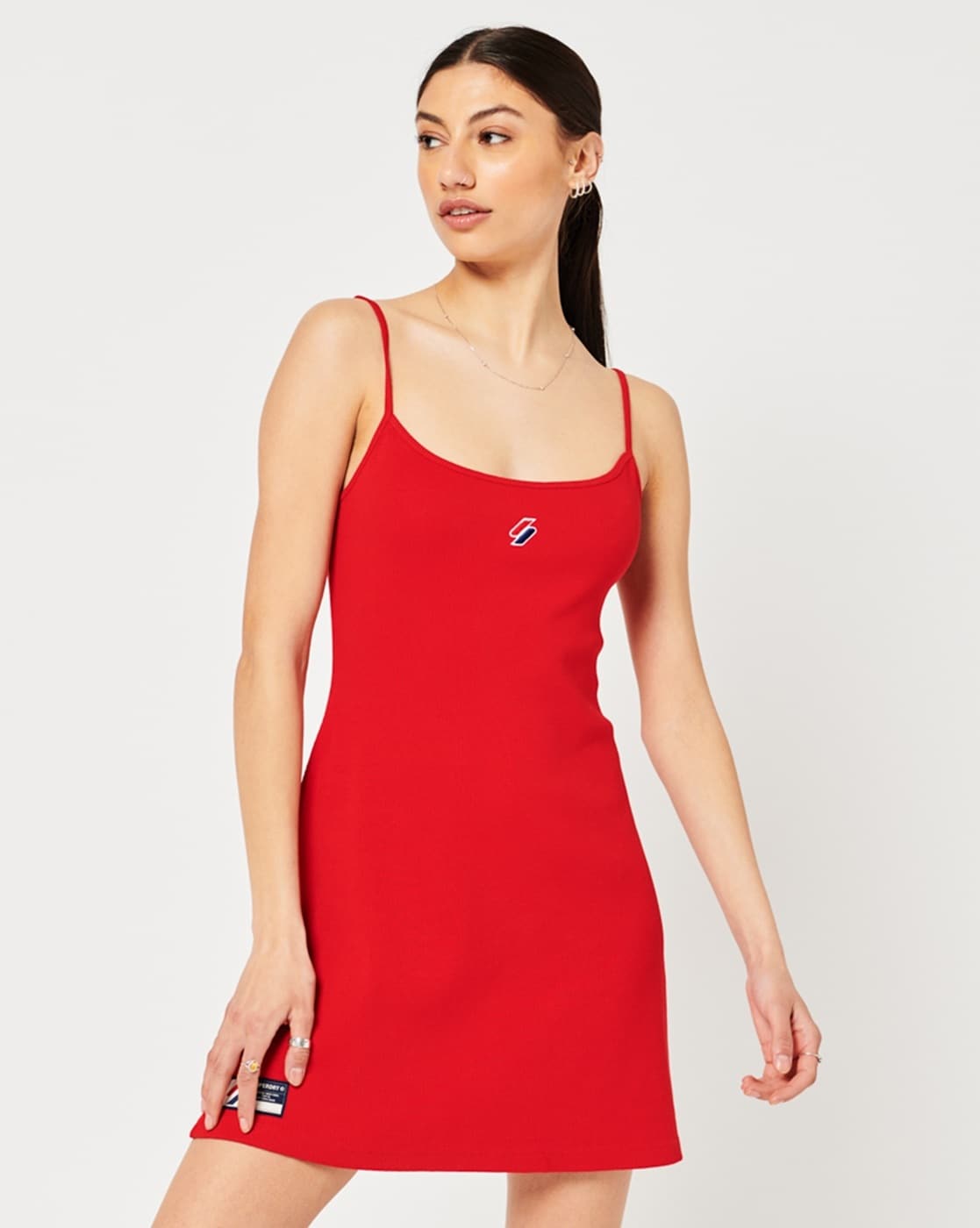 adidas spaghetti strap dress red