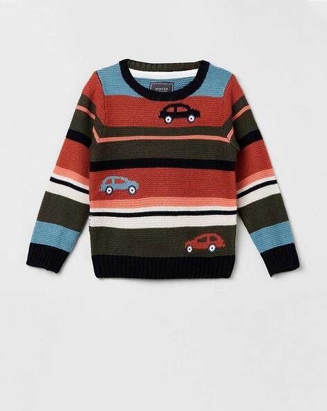 Striped Round-Neck Sweater