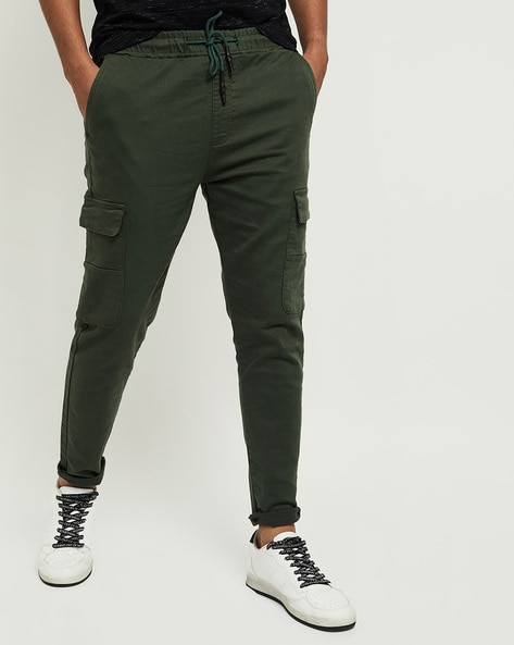 Buy Lee Cooper Solid Relaxed Fit Cargo Joggers