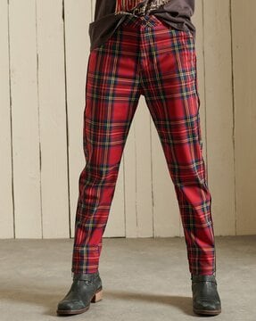 Get Red Checkered Pants at  680  LBB Shop