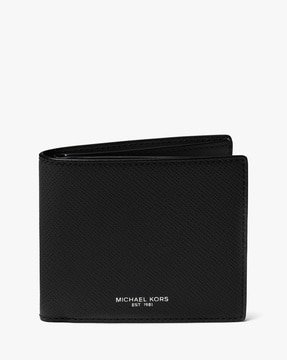Buy Michael Kors Textured Genuine Leather Bi-Fold Wallet | Black Color Men  | AJIO LUXE