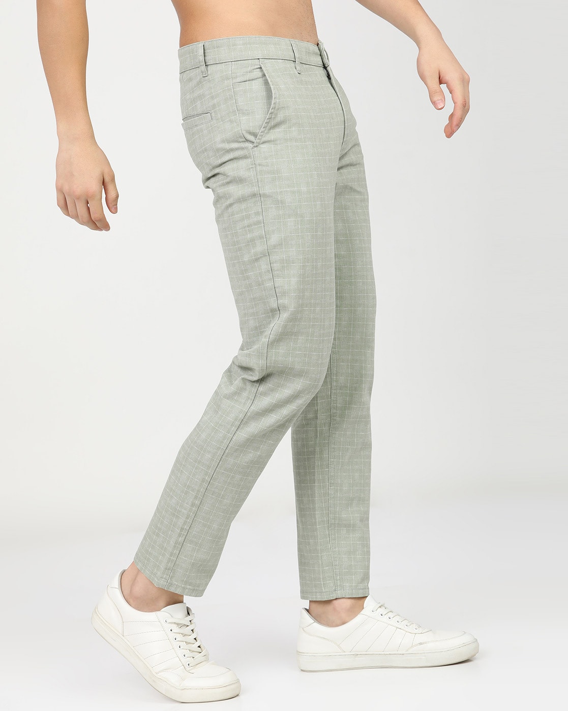 Peter England Formal Trousers  Buy Peter England Men Grey Check Slim Fit  Formal Trousers Online  Nykaa Fashion