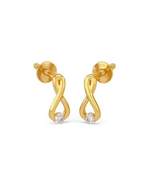 Buy Yellow Gold White Earrings for Women by Joyalukkas Online