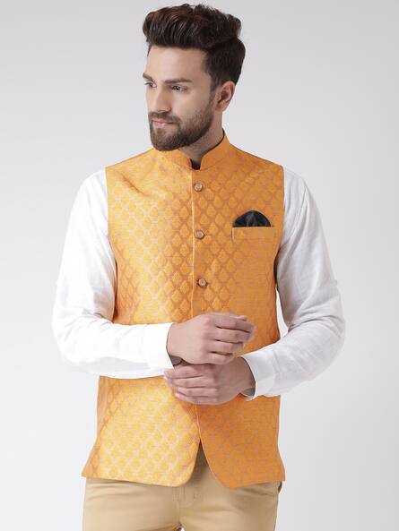 gold nehru jacket