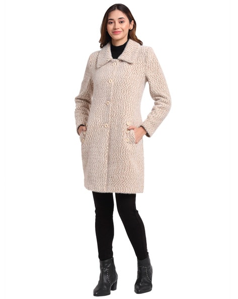 beige plus size coat