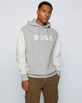 Boss split logo sweatshirt hot sale