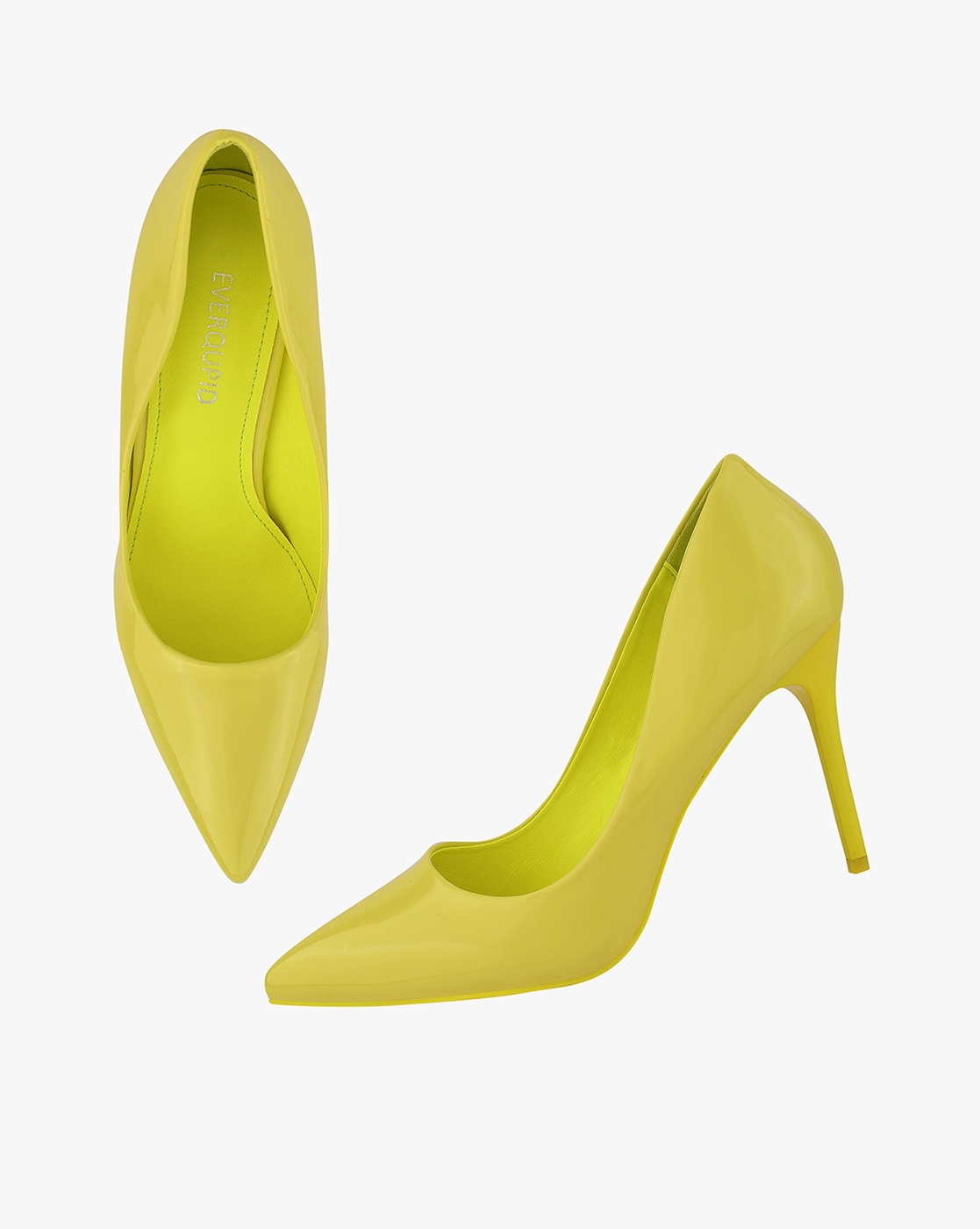 Women Textured Point Toe Stiletto Heeled Court Pumps, Fashion Outdoor Yellow  Pumps | SHEIN