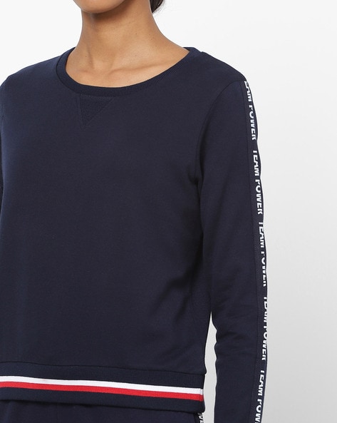 Round-Neck Sweatshirt with Placement Print