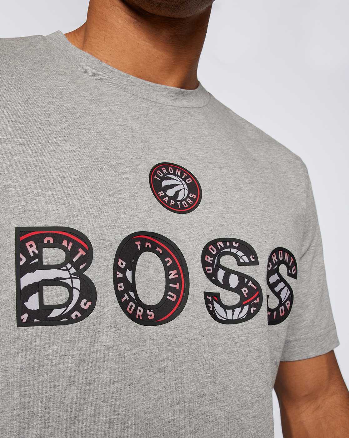 meditativ Kælder tolv Buy BOSS NBA Stretch Cotton Crew-Neck T-shirt with Brand Print | Grey Color  Men | AJIO LUXE