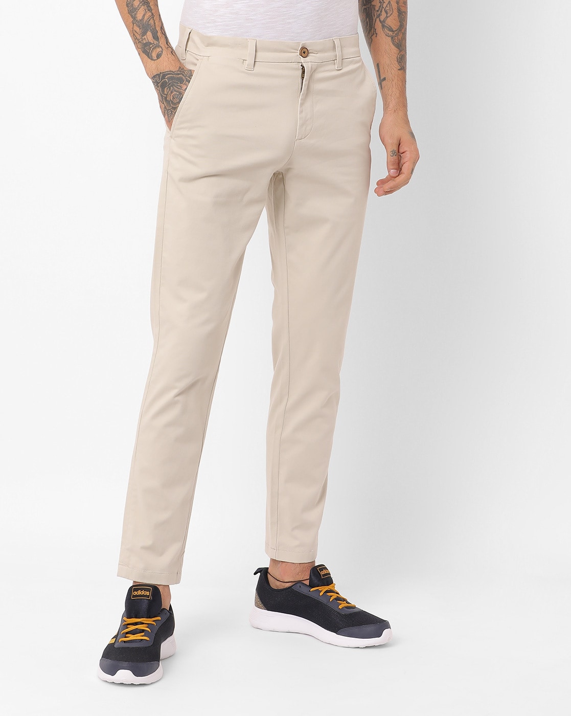 Buy Beige Trousers & Pants for Men by NETPLAY Online | Ajio.com