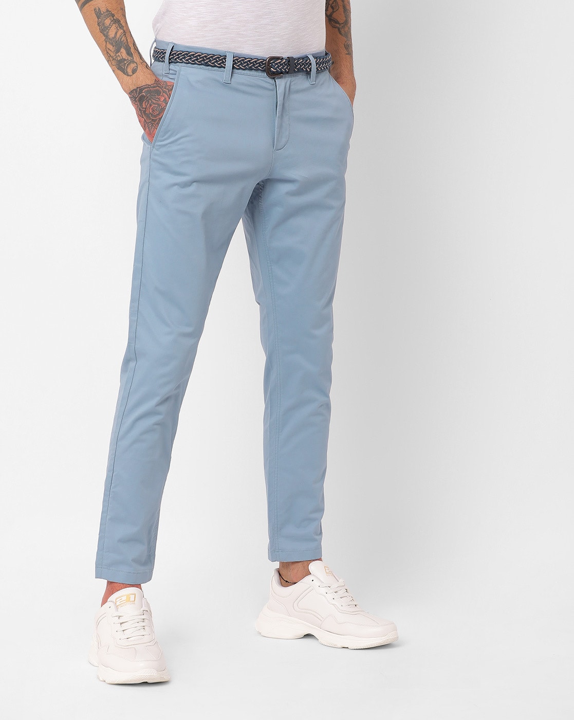 Buy Elleven Blue Cropped Pants for Womens Online  Tata CLiQ