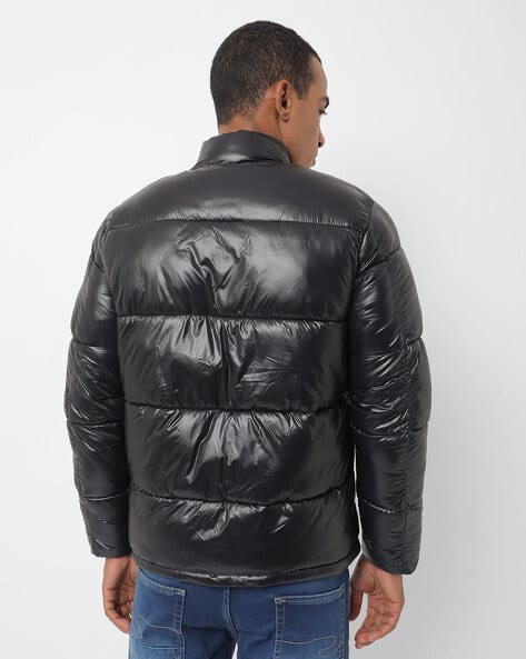 high collar puffer coat