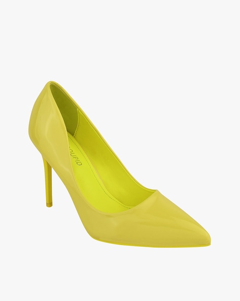 Funky Slingback Pumps For Women, Neon Yellow Stiletto Heeled Pumps | SHEIN  USA
