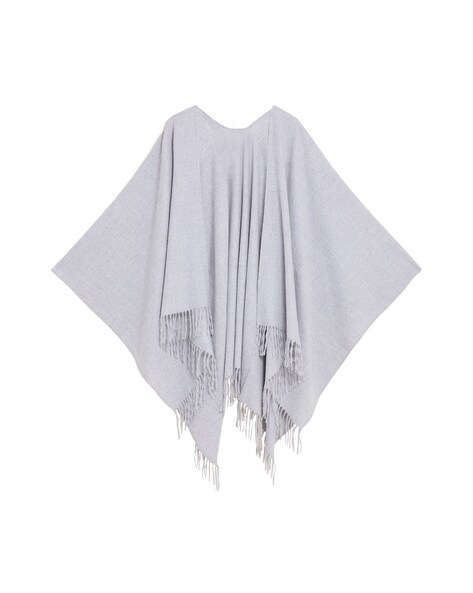 Textured Tasseled Poncho Price in India