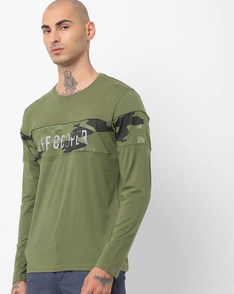 Placement Brand Print Full-Sleeve Crew-Neck T-shirt