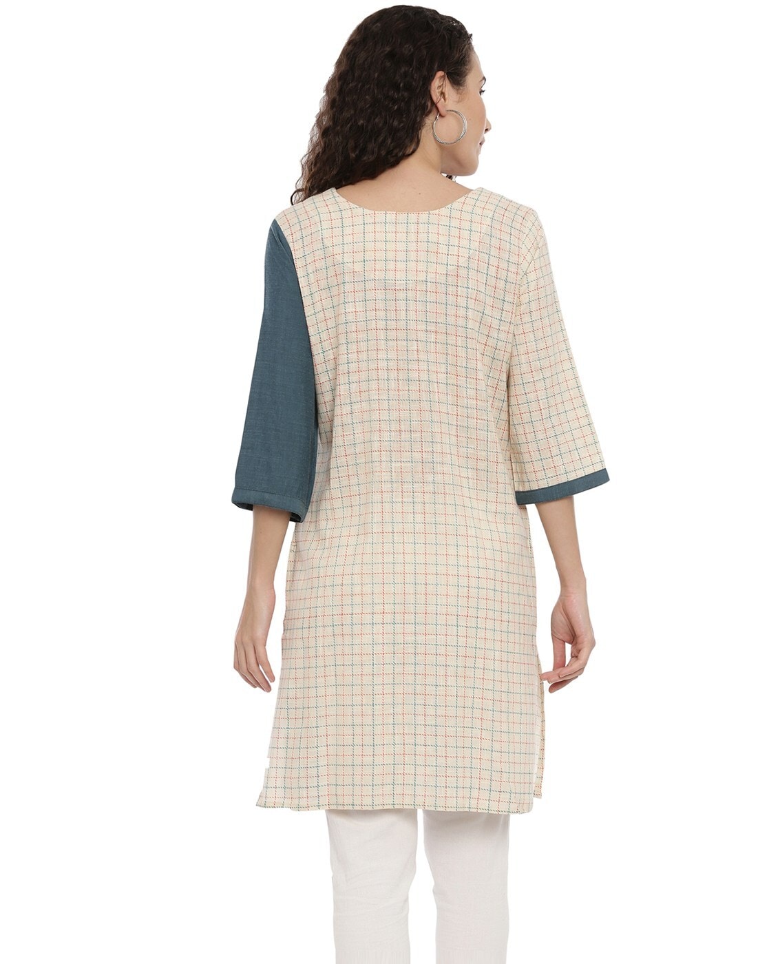 Buy Neerus Beige Embroidered A Line Kurta With Jacket for Women Online @  Tata CLiQ