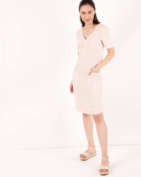 solid light pink dress