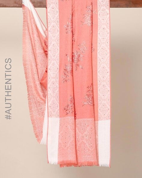 Amritsar Woven Woollen Embroidered Shawl Price in India
