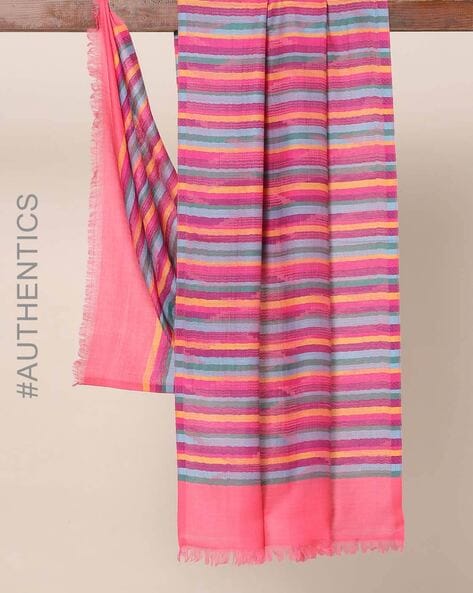 Amritsar Woven Pure Wool Striped Small Shawl Price in India