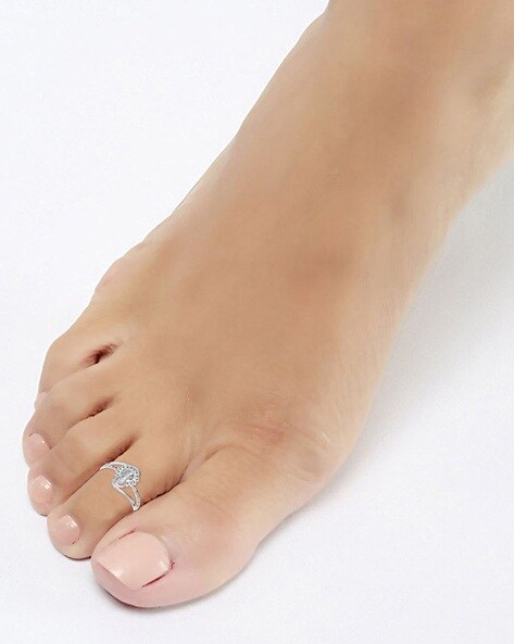 92.5 Sterling Silver Toe Ring Leg Finger For Women's - Silver Palace