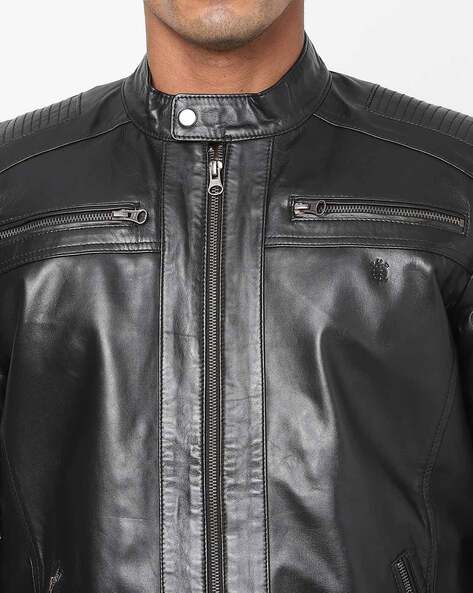 Calvin klein band store collar moto jacket