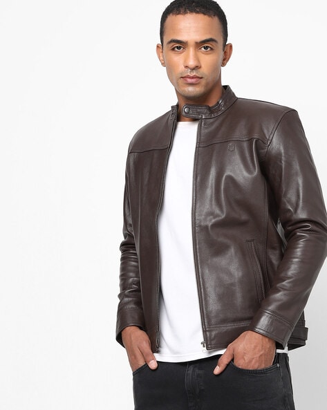 Paulo Men's 100 % Real Black Leather Jacket-thanhphatduhoc.com.vn