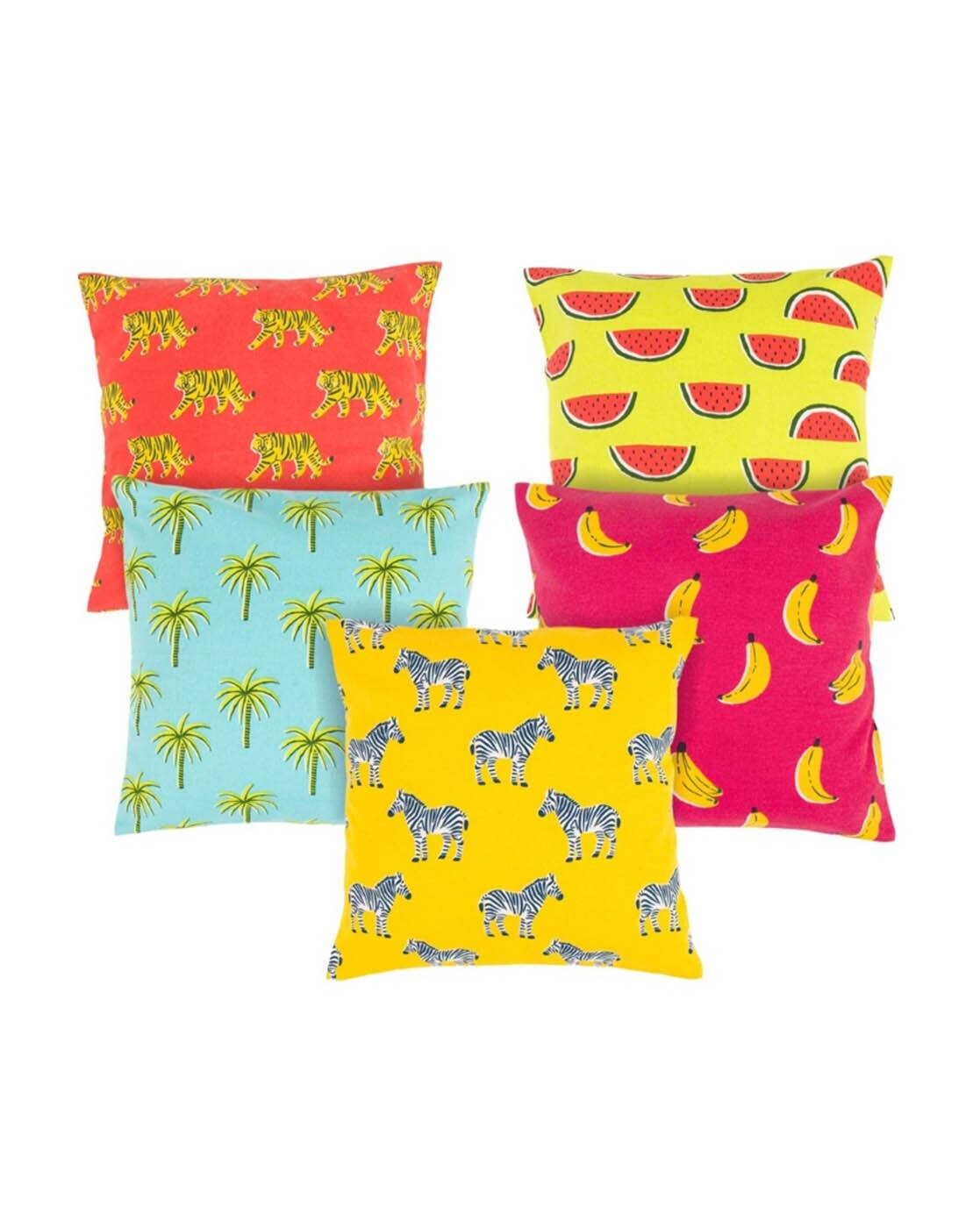 tropical print pillows