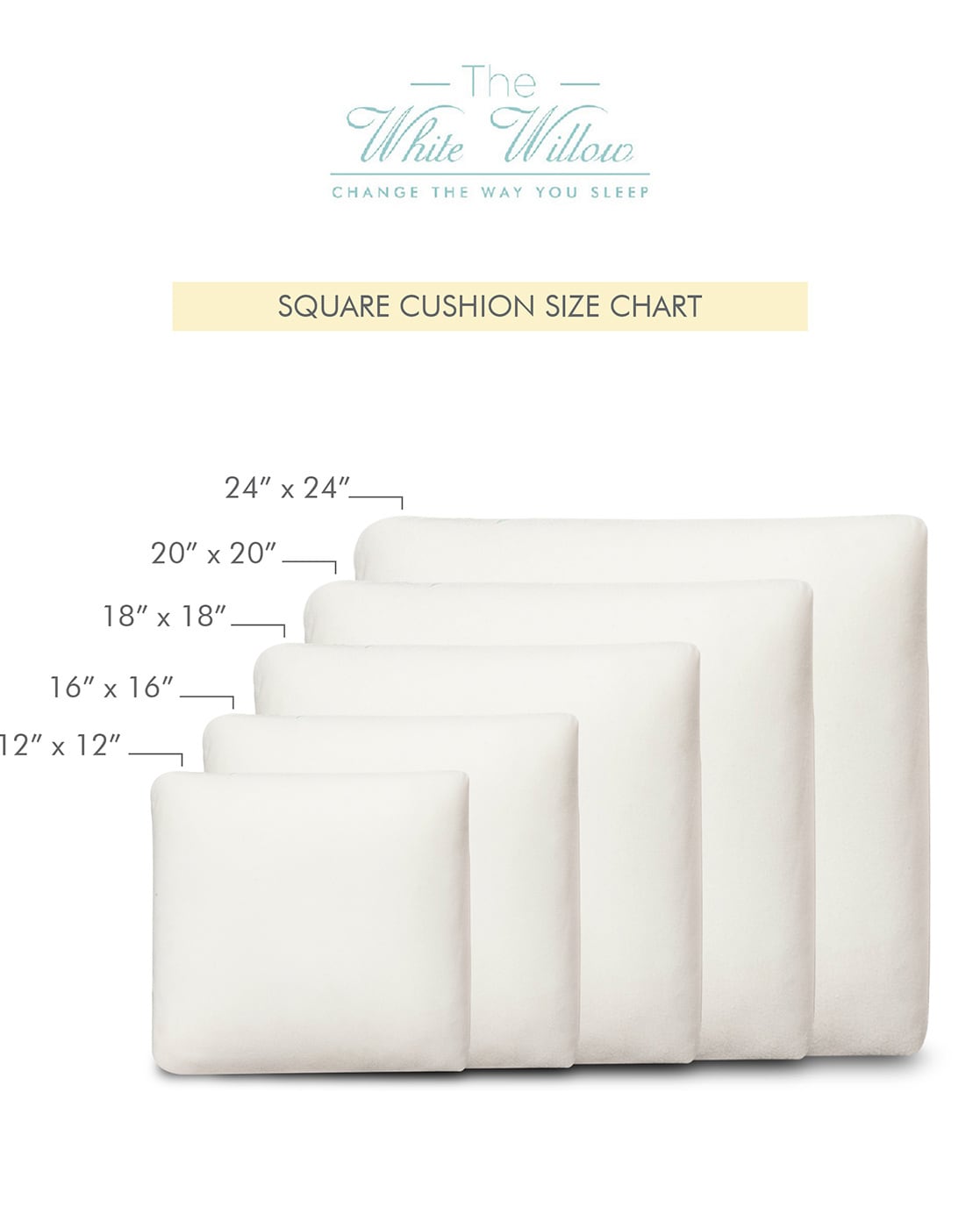 Standard square clearance cushion size