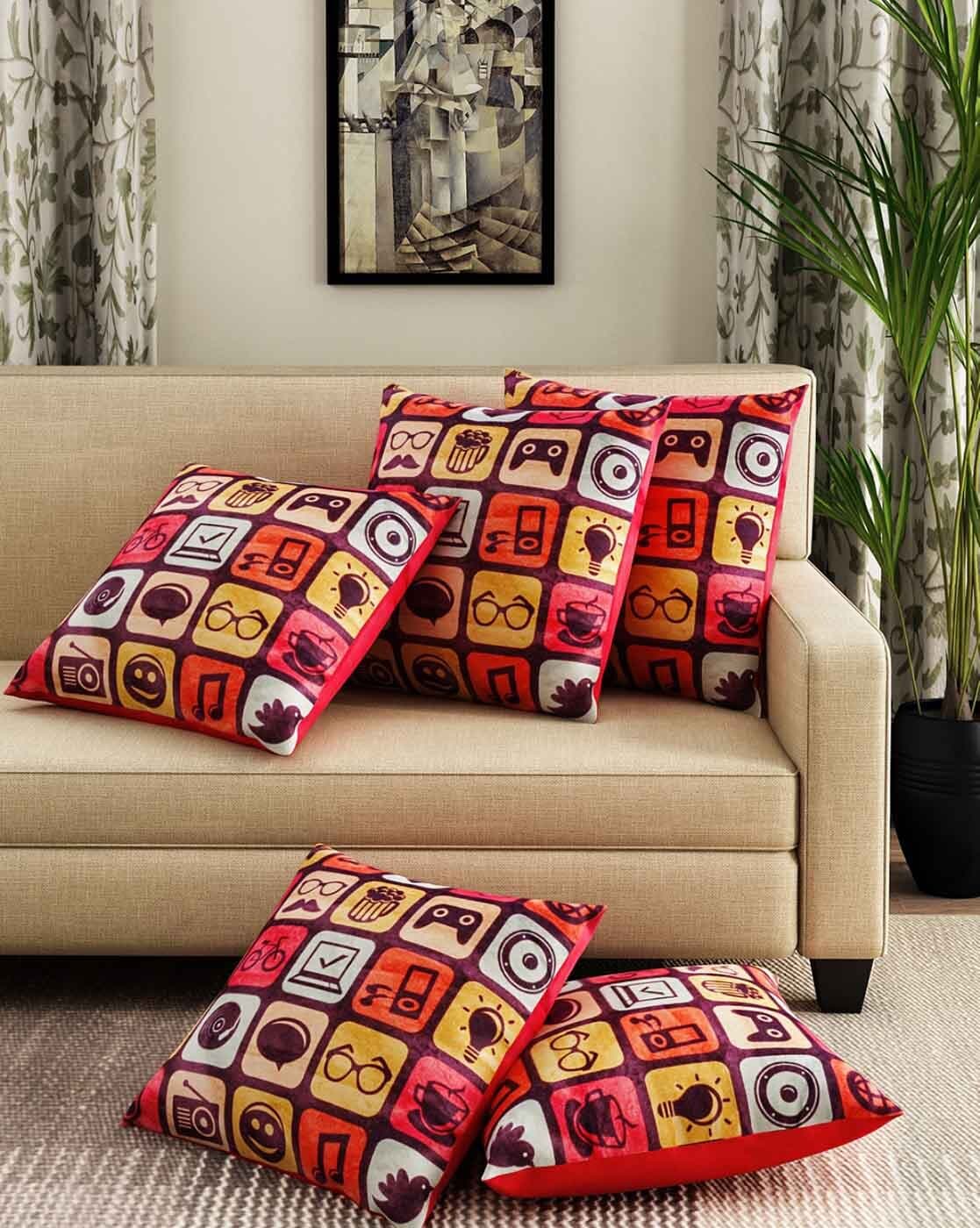 Buy Multicolour Cushions & Pillows for Home & Kitchen by ROMEE Online |  
