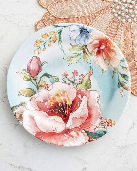 Floral print paper best sale plates