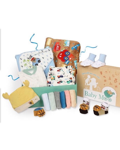 Buy VParents Bitsy New Born Baby Gift Set (Pack of 10) (Blue) Online at  Best Prices in India - JioMart.