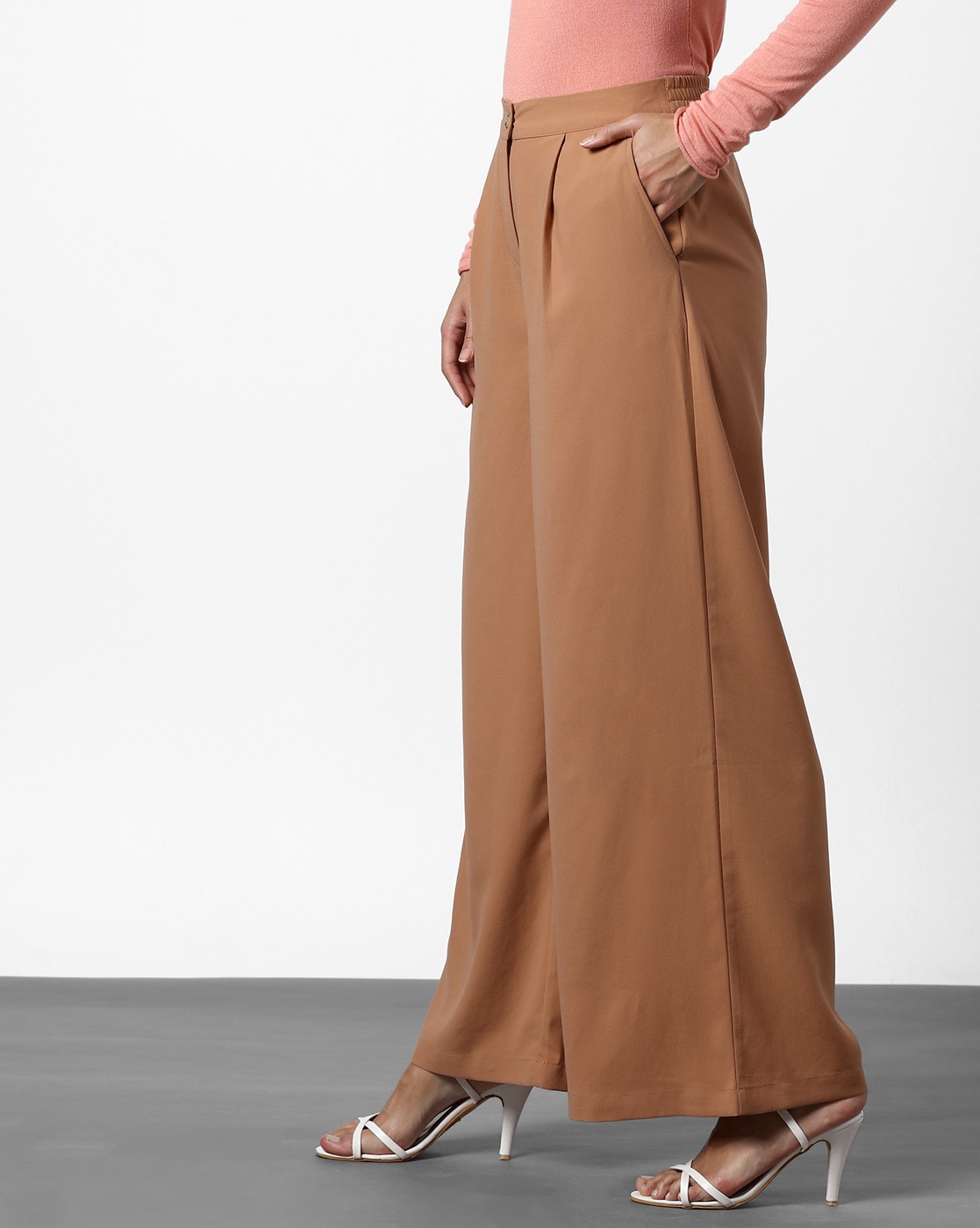 Buy Tan Brown Trousers  Pants for Women by Outryt Online  Ajiocom