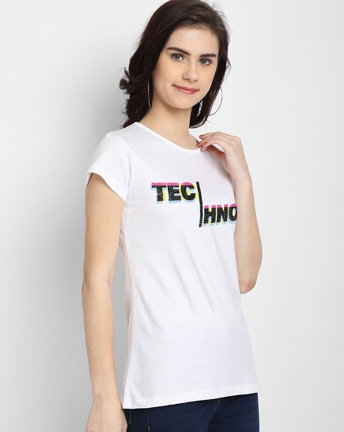 Typographic Printed Round-Neck T-shirt