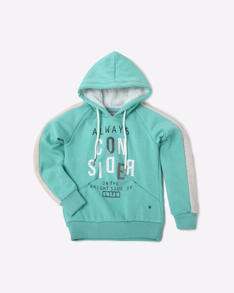 girls aqua hoodie