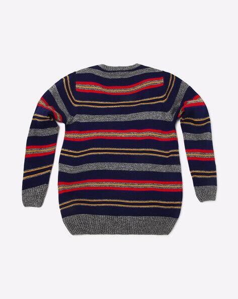 Striped Round-Neck Pullover view 3