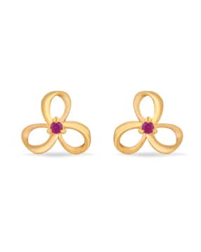 reliance jewels Floral-Design Yellow Gold Stud Earrings-picture-41