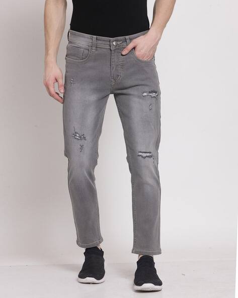 Men Mid-Wash Distressed Slim Fit Jeans