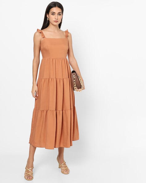 Tan spaghetti clearance strap dress