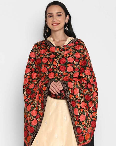 Floral Embroidered Regular Stole Price in India