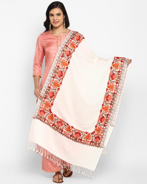 Floral Embroidered Regular Stole Price in India