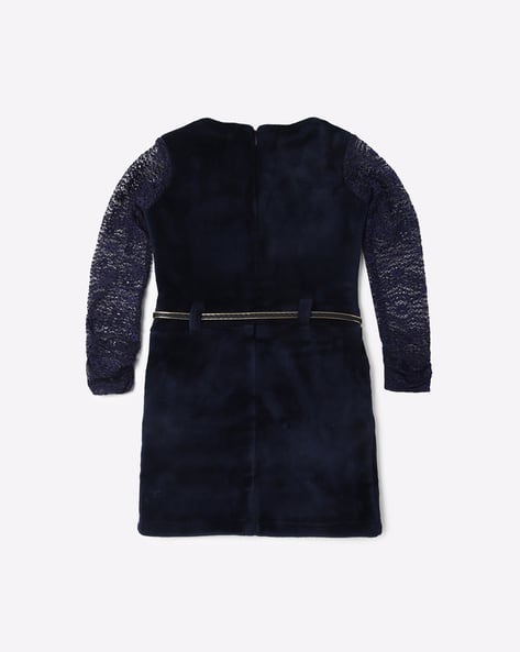 Embellished A-line Dress with Belt view 2