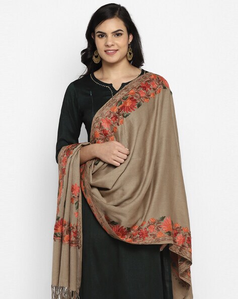 Floral Embroidered Regular Stole Price in India