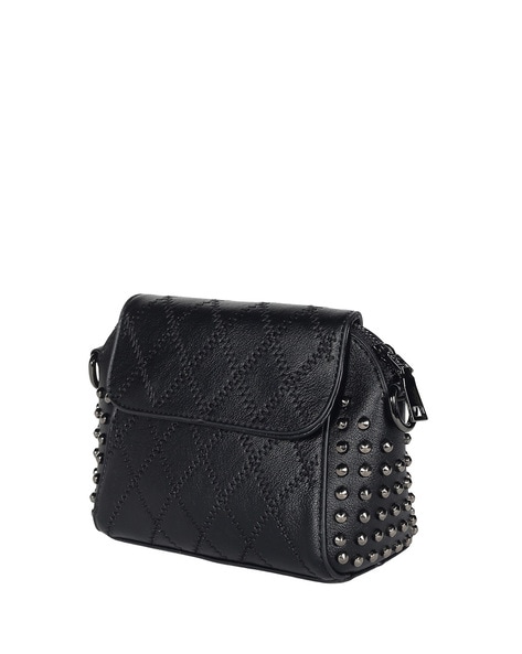 Medium Roman Stud The Shoulder Bag In Nappa With Chain And Tone-on-tone  Studs for Woman in Black | Valentino US