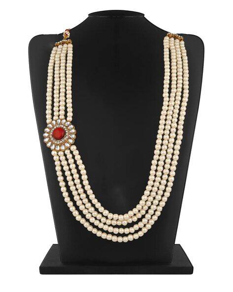 Beige \u0026 Red Chains for Men by STEFAN 