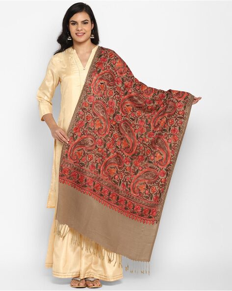 Paisley Embroidered Regular Stole Price in India