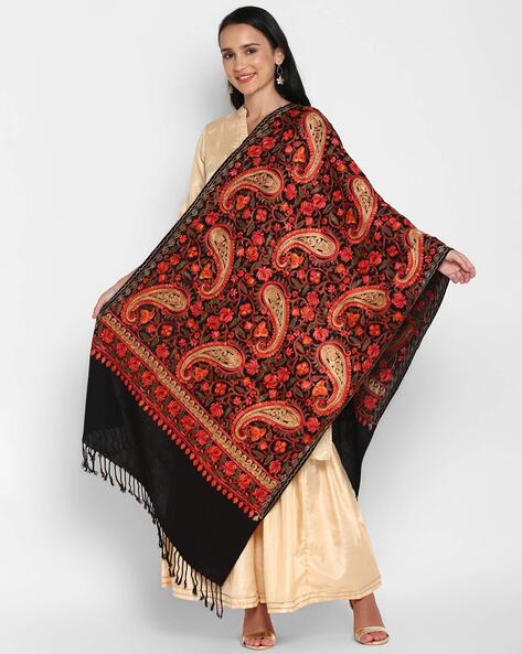 Paisley Embroidered Regular Stole Price in India