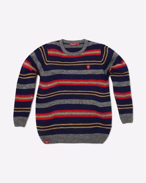 Striped Round-Neck Pullover view 2